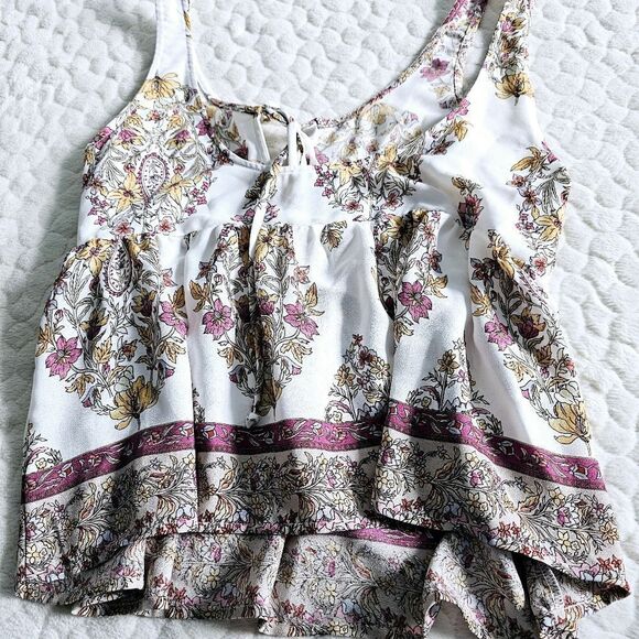 Show Me Your Mumu tank top floral button tie boho cottagecore - Picture 5 of 7